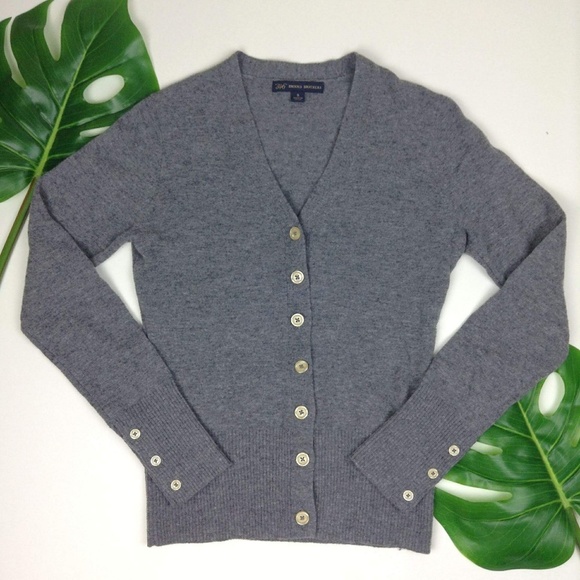 Brooks Brothers Sweaters - Brooks Brothers 346 100% Lambs Wool Grey Cardigan